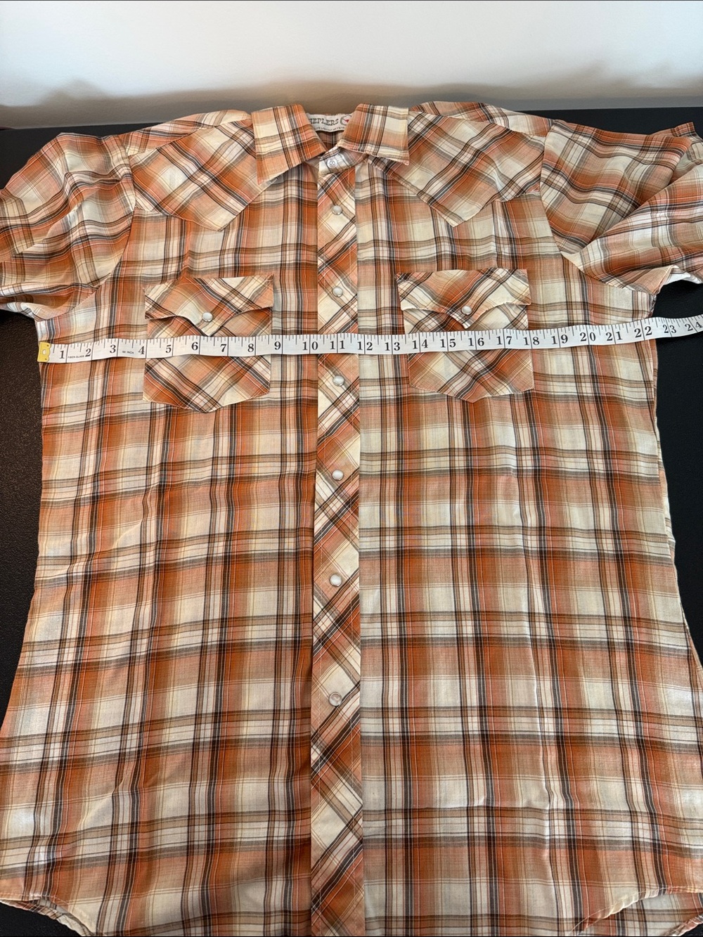 Vintage Sheplers Western Wear Plaid Short Sleeve Pearl Snap Shirt - Picture 5 of 7